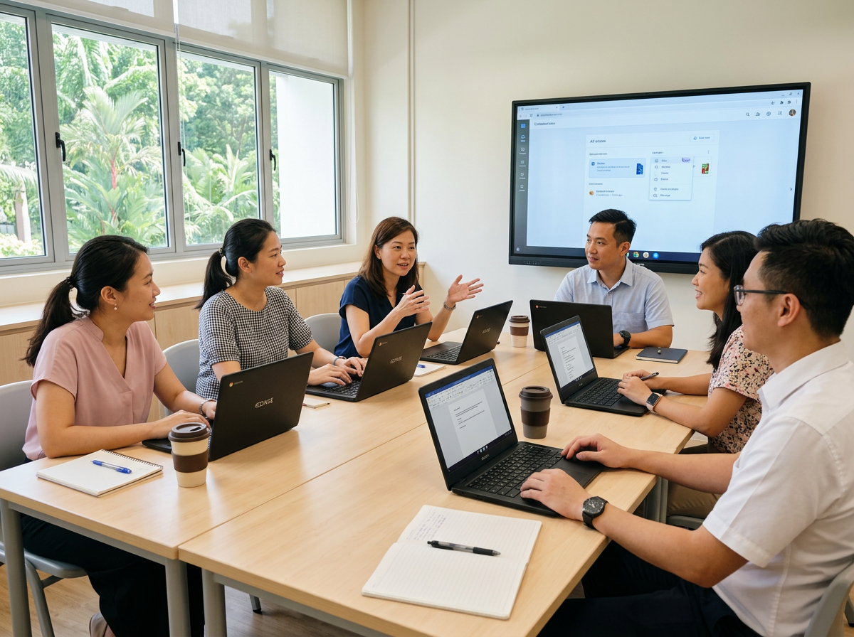 Teachers and students in a ministry-led K-12 classroom